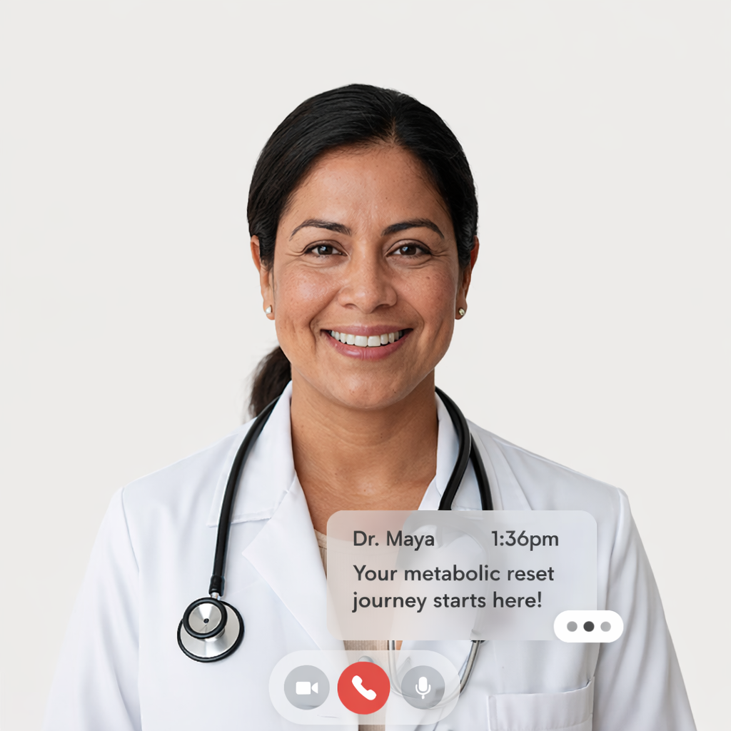 A doctor on a video call